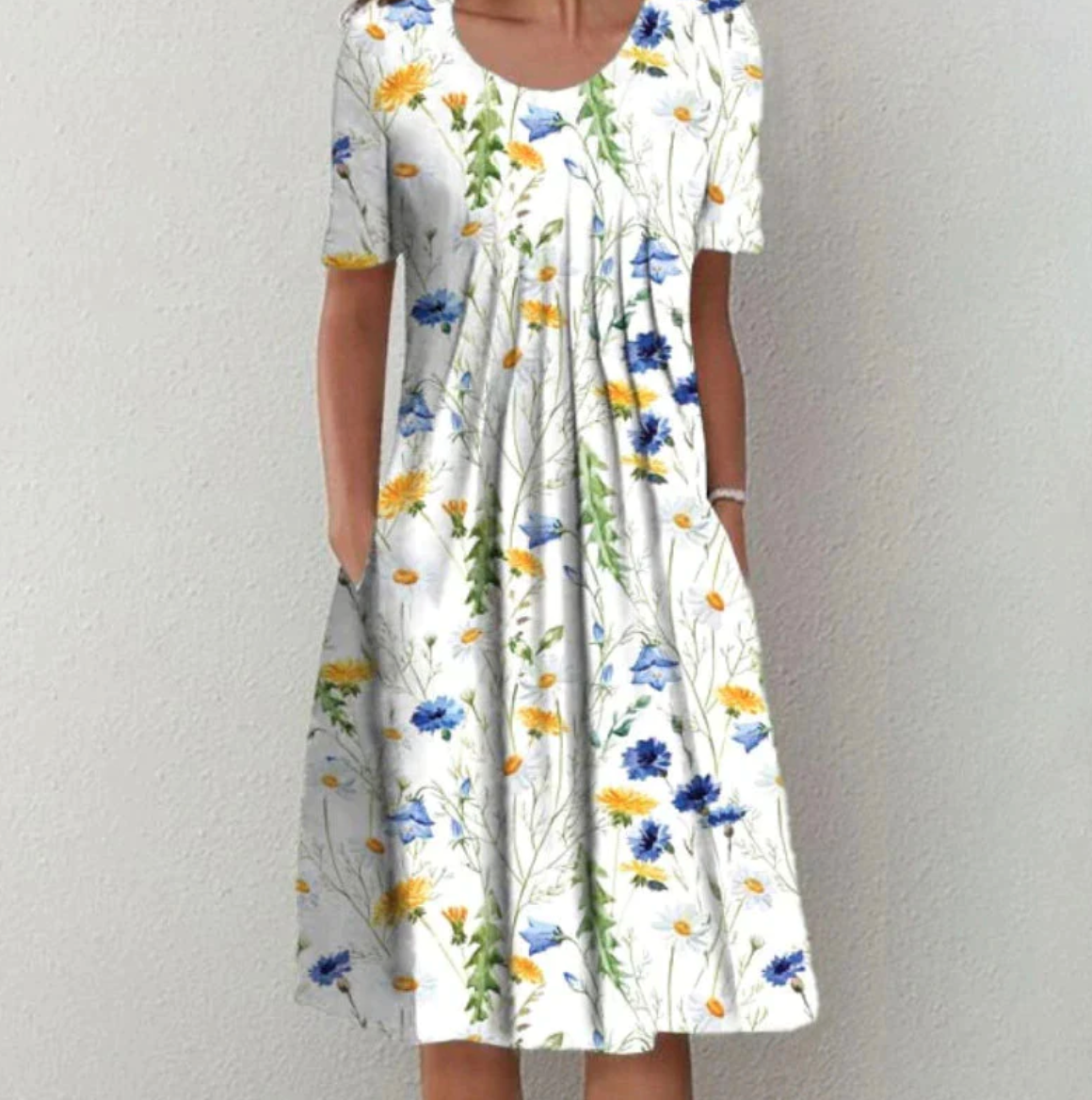 Océane – Robe midi d’été à motifs femme