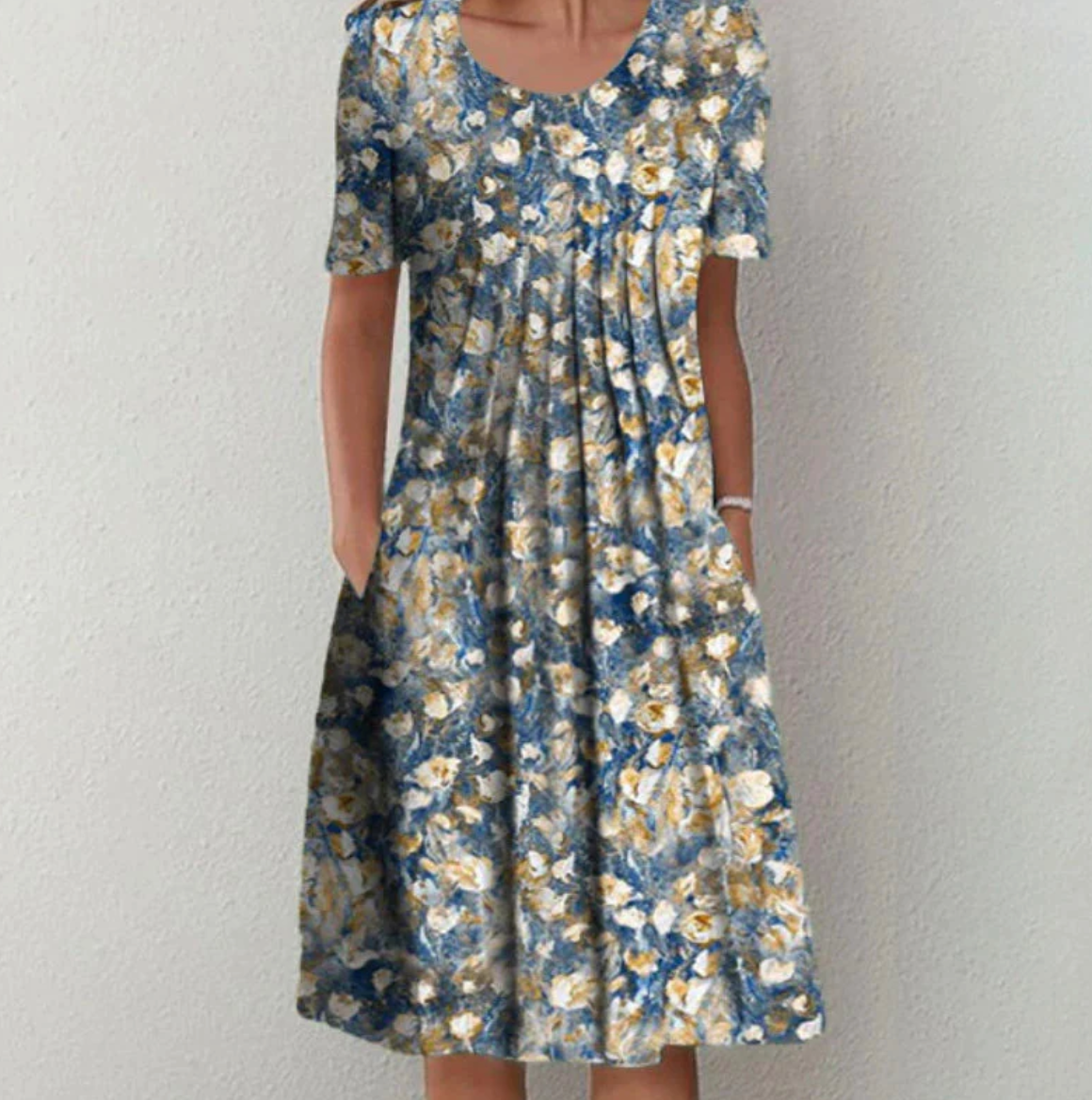 Océane – Robe midi d’été à motifs femme