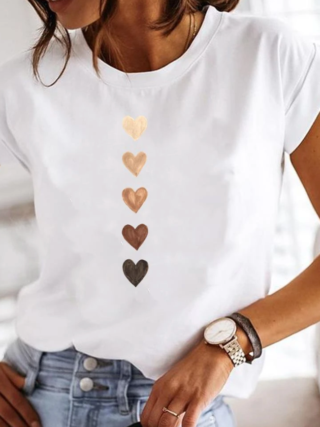 Éva – T-shirt blanc d’été à manches courtes femme