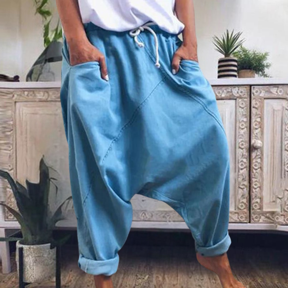 Lauriane – Pantalon coupe ample à entrejambe bas femme