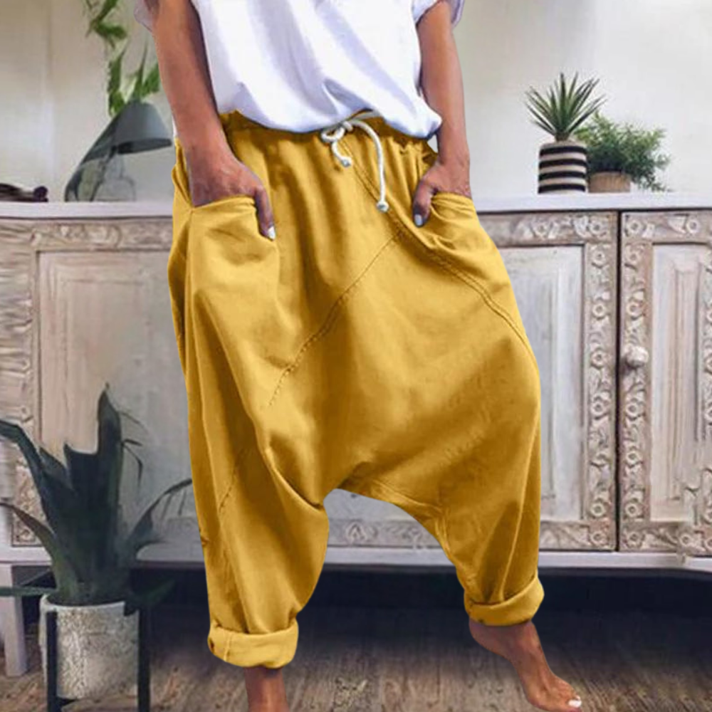 Lauriane – Pantalon coupe ample à entrejambe bas femme