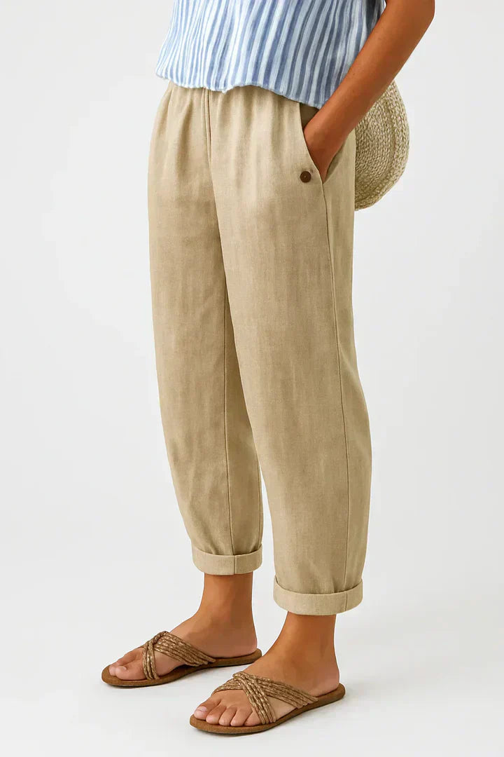 Brigitte – Pantalon intemporel uni au quotidien femme