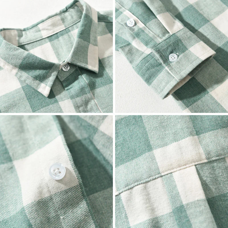 Sébastien – Chemise en coton à carreaux homme