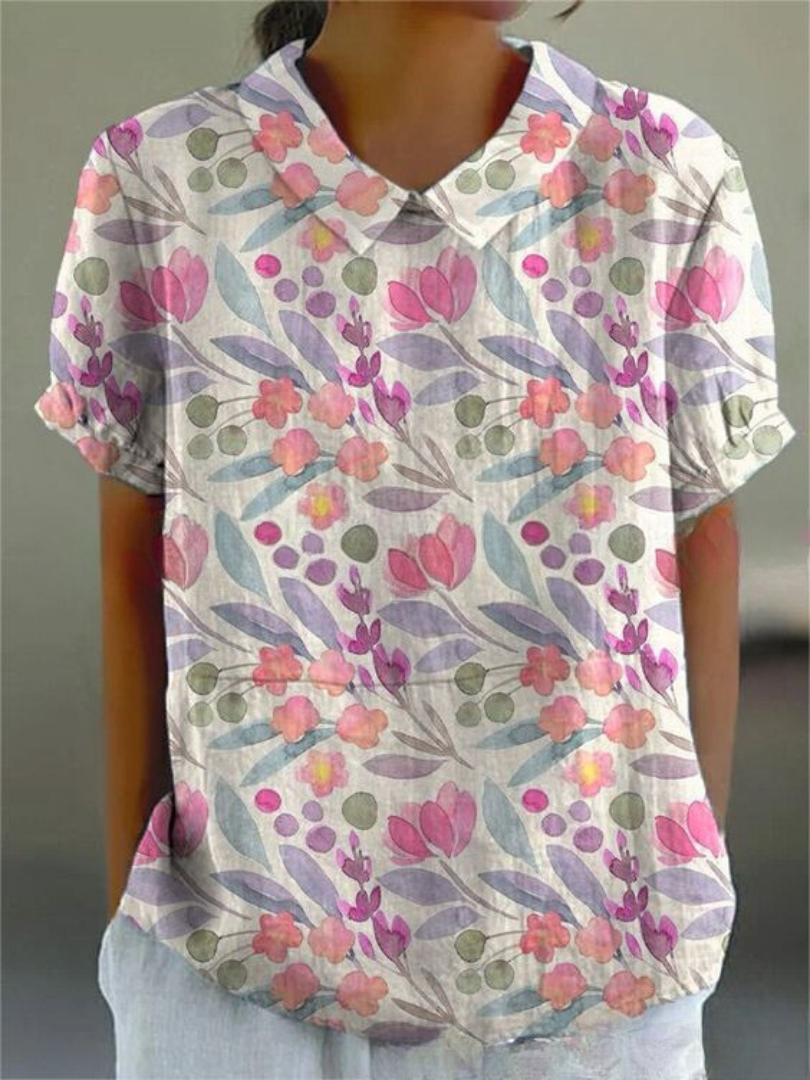 Émilie – Blouse vintage à imprimé floral femme