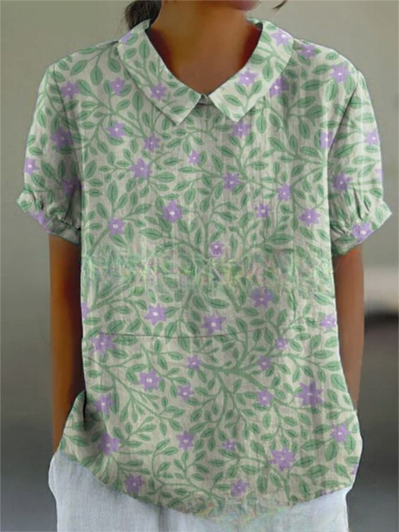 Émilie – Blouse vintage à imprimé floral femme
