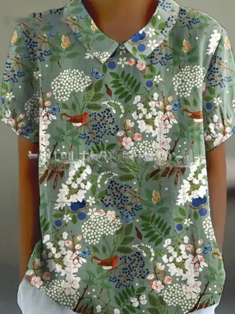 Émilie – Blouse vintage à imprimé floral femme