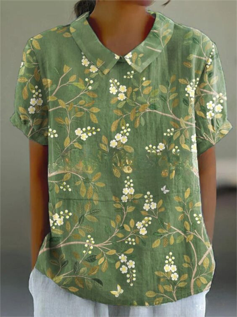 Émilie – Blouse vintage à imprimé floral femme