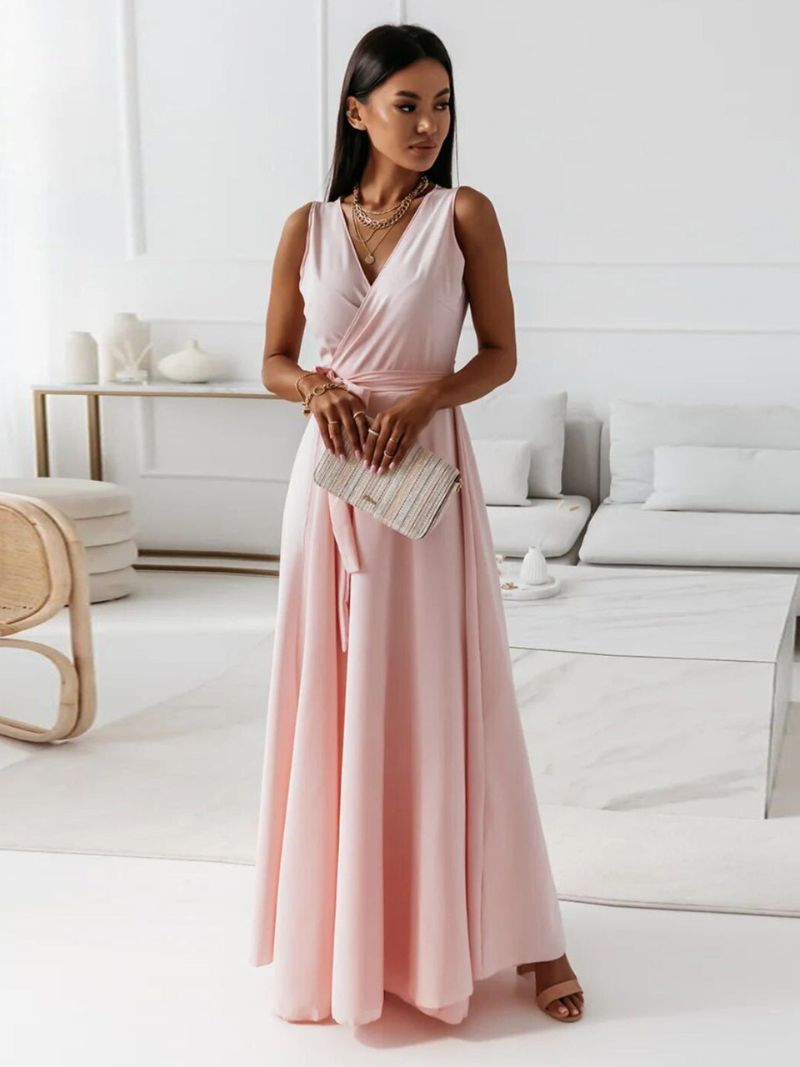 Isabeau – Robe maxi à col en V femme