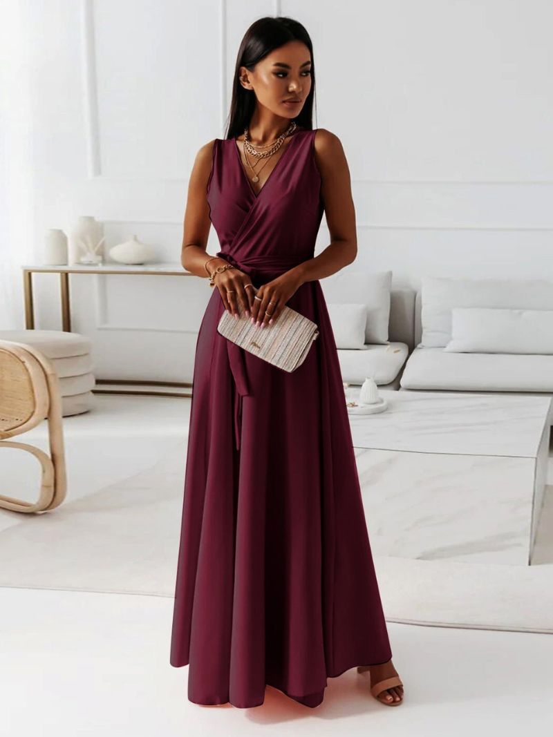 Isabeau – Robe maxi à col en V femme