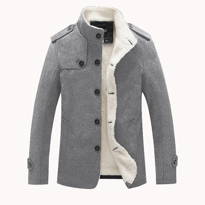 Adrien – Manteau d’hiver homme avec doublure en peau de mouton et boutons