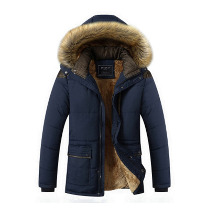 Lucien – Veste d’hiver homme avec capuche et col en fourrure