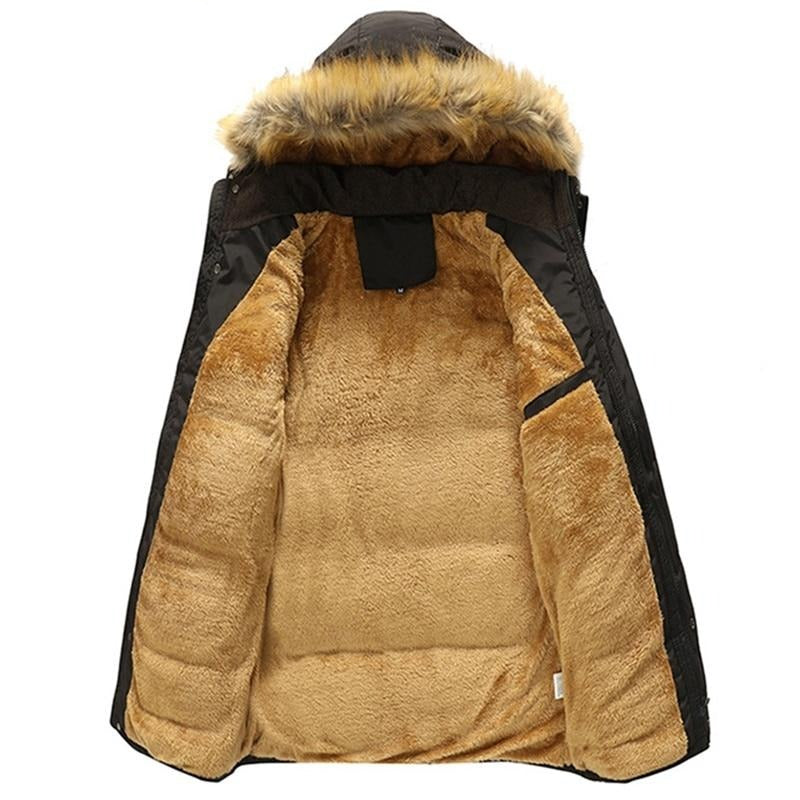 Lucien – Veste d’hiver homme avec capuche et col en fourrure