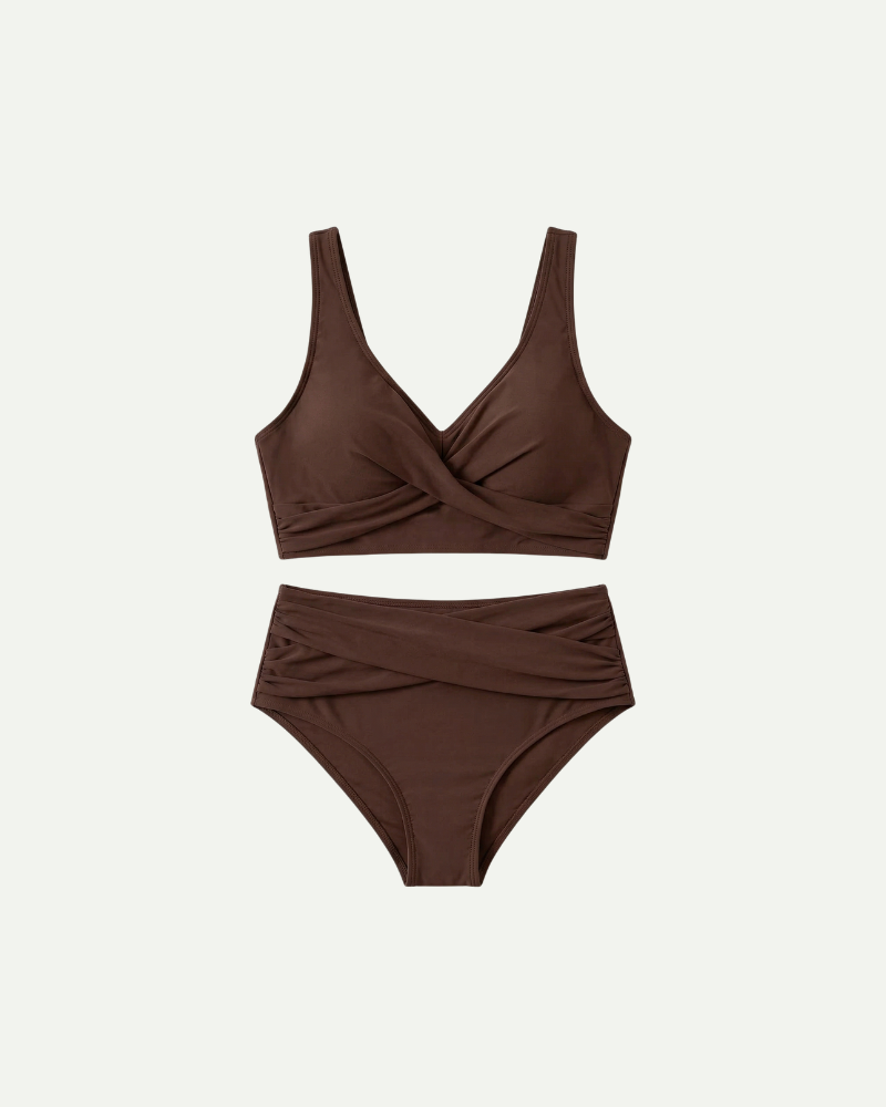 Bikini femme taille haute à effet push-up