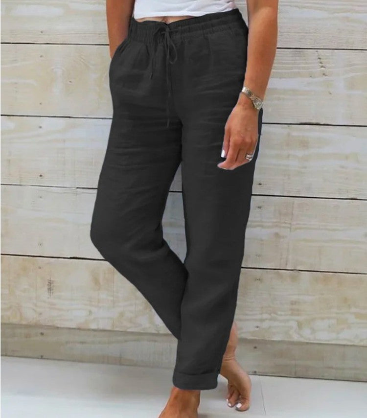 Soline – Pantalon de loisirs raccourci à cordon de serrage femme