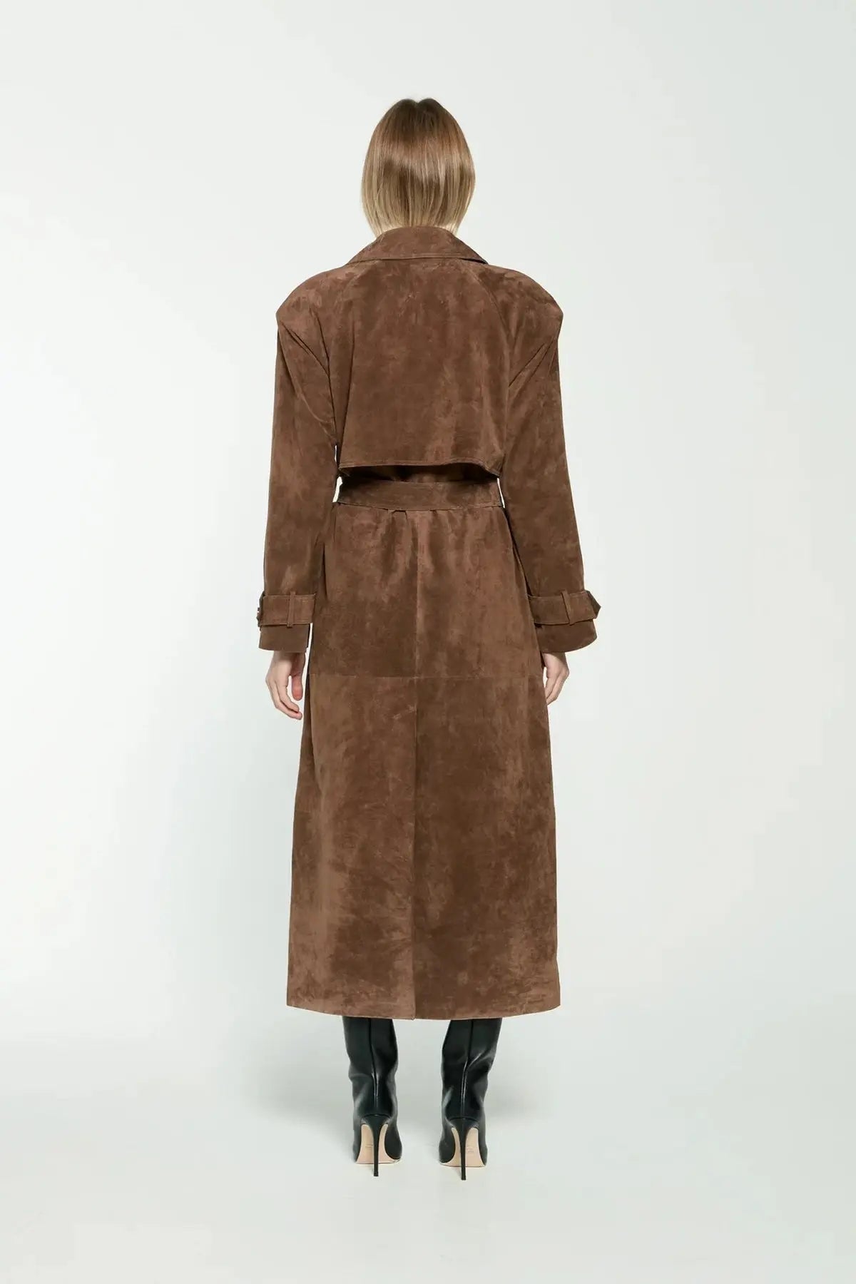 Séverine – Trenchcoat d’hiver en suédine femme