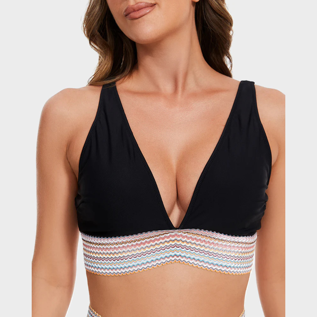 Bikini taille haute gainant femme, maillot de bain à contrôle du ventre
