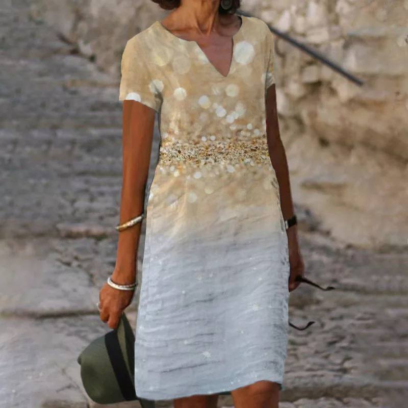 Héloïse – Robe mini d’été à motif floral manches courtes femme