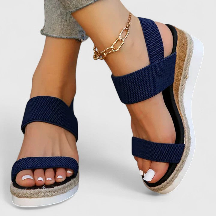 Eugénie – Sandales compensées à brides élastiques femme