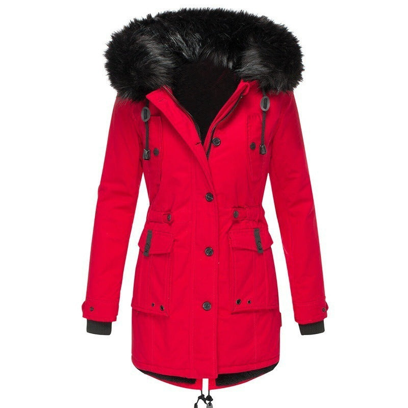 Clara – Manteau femme hiver avec col en fausse fourrure