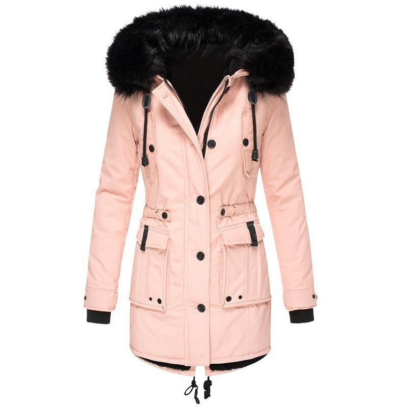 Clara – Manteau femme hiver avec col en fausse fourrure