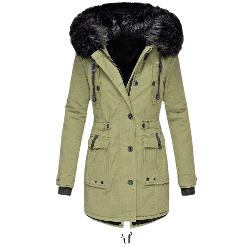 Clara – Manteau femme hiver avec col en fausse fourrure