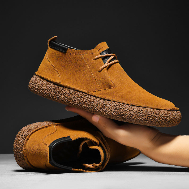Antoine – Mocassins mi-montants à semelle texturée et laçage avant homme