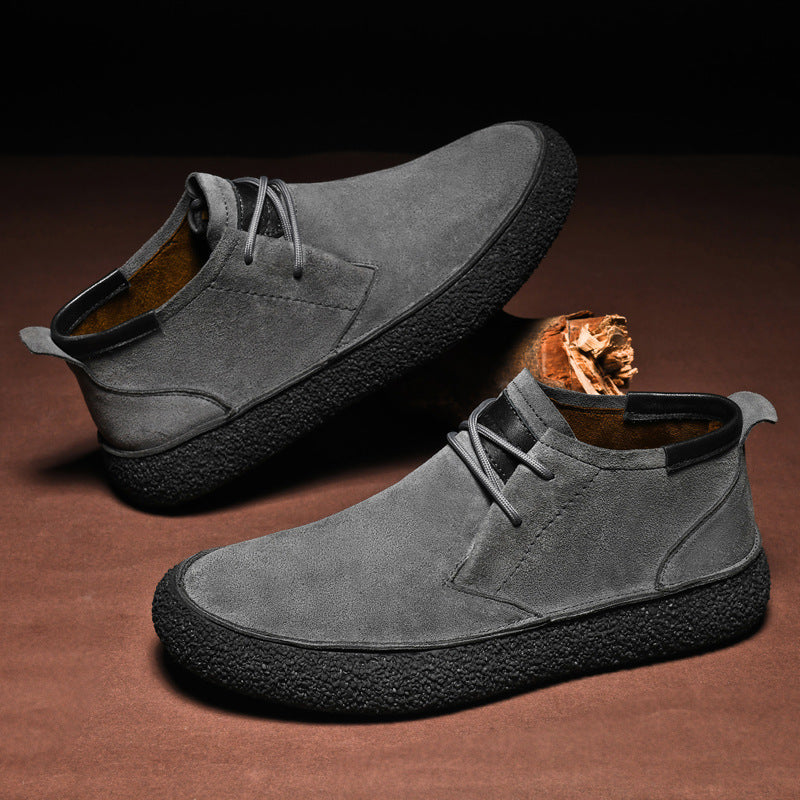 Antoine – Mocassins mi-montants à semelle texturée et laçage avant homme