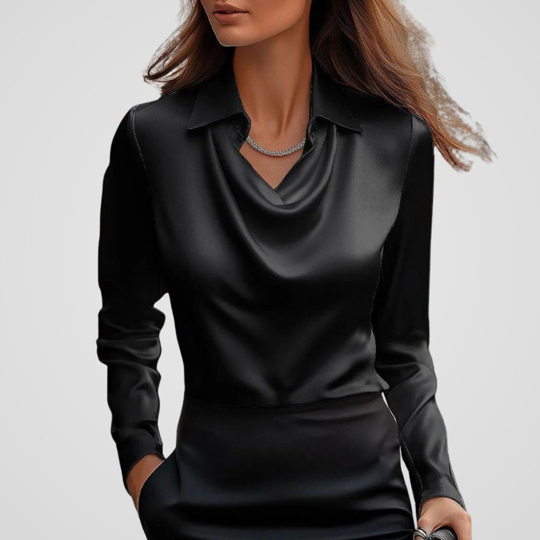 Élise – Blouse à encolure drapée femme