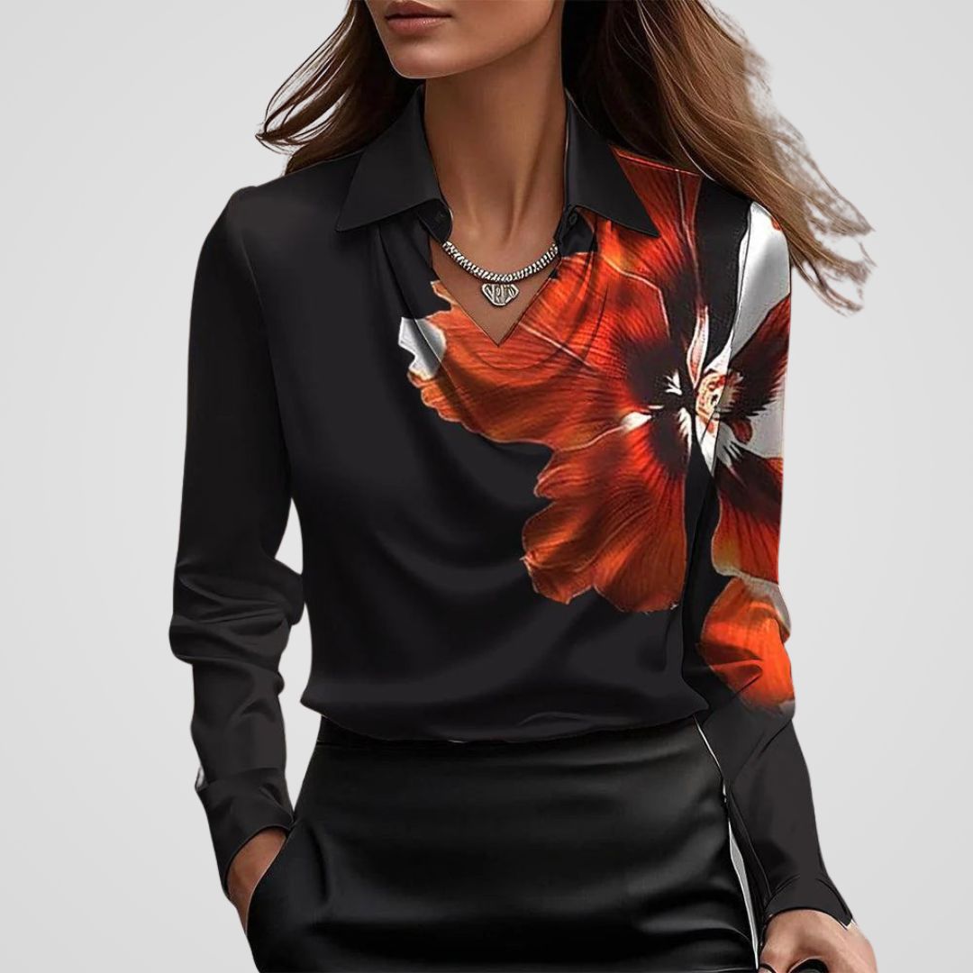 Élise – Blouse à encolure drapée femme