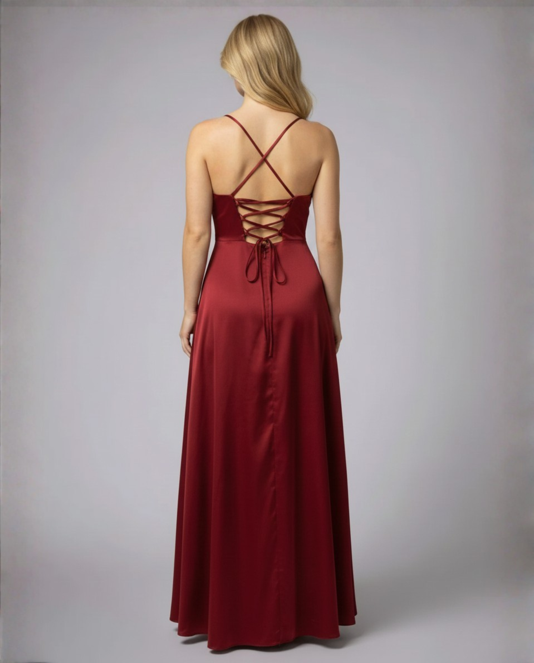 Ombline – Robe maxi élégante à drapé et fente latérale femme