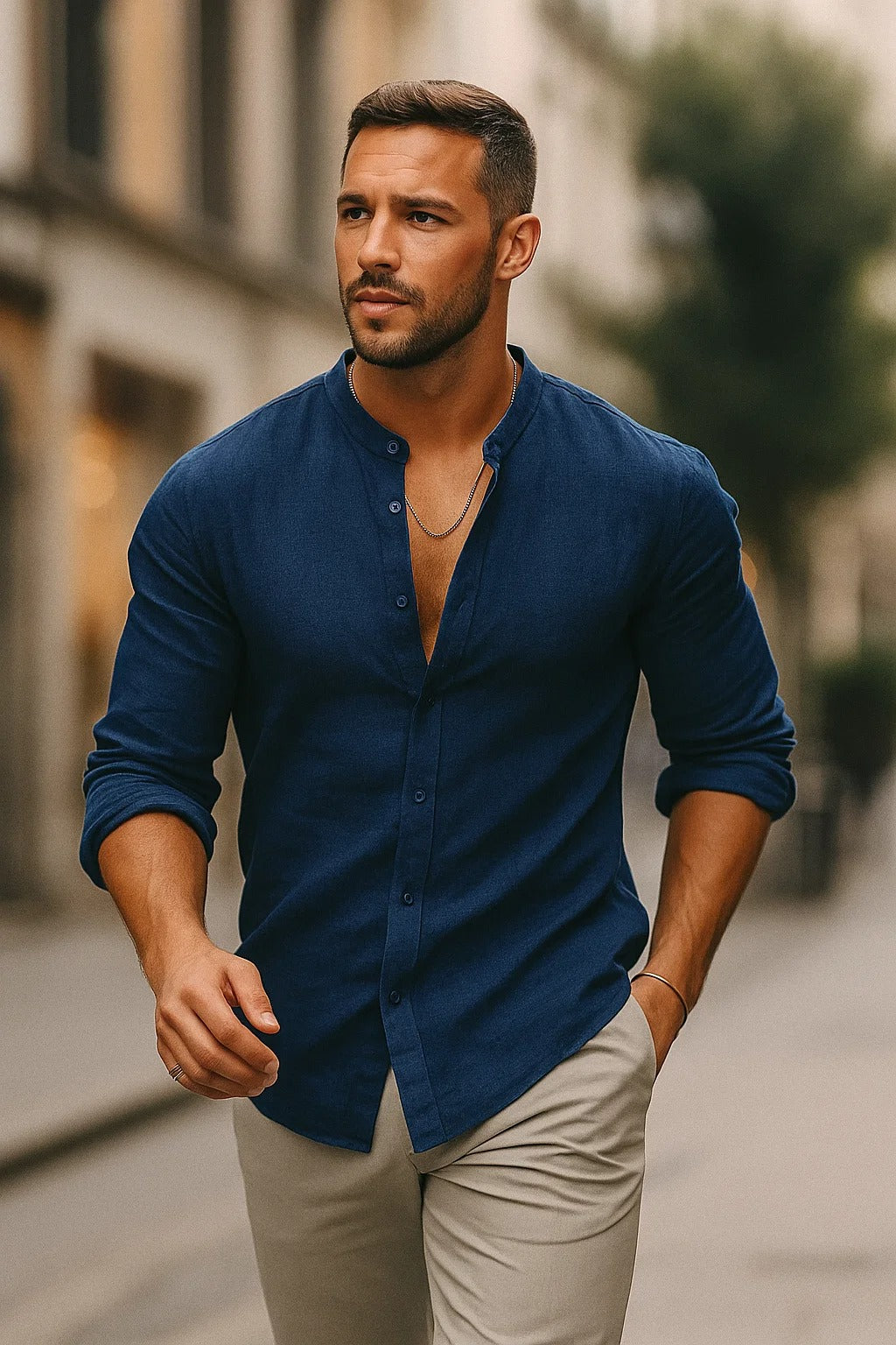 Maxime – Chemise casual à manches 3/4 homme