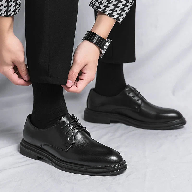 Florian – Chaussures Derby habillées en cuir verni noir homme