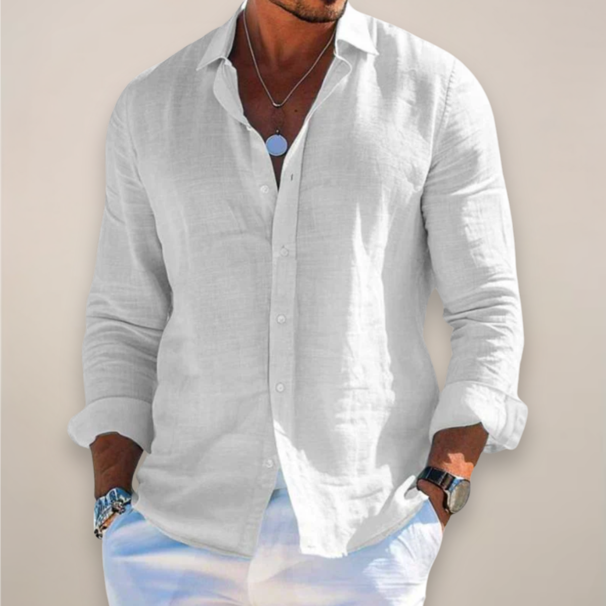 Nathan – Chemise casual à manches longues homme