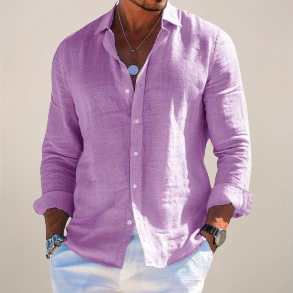 Nathan – Chemise casual à manches longues homme