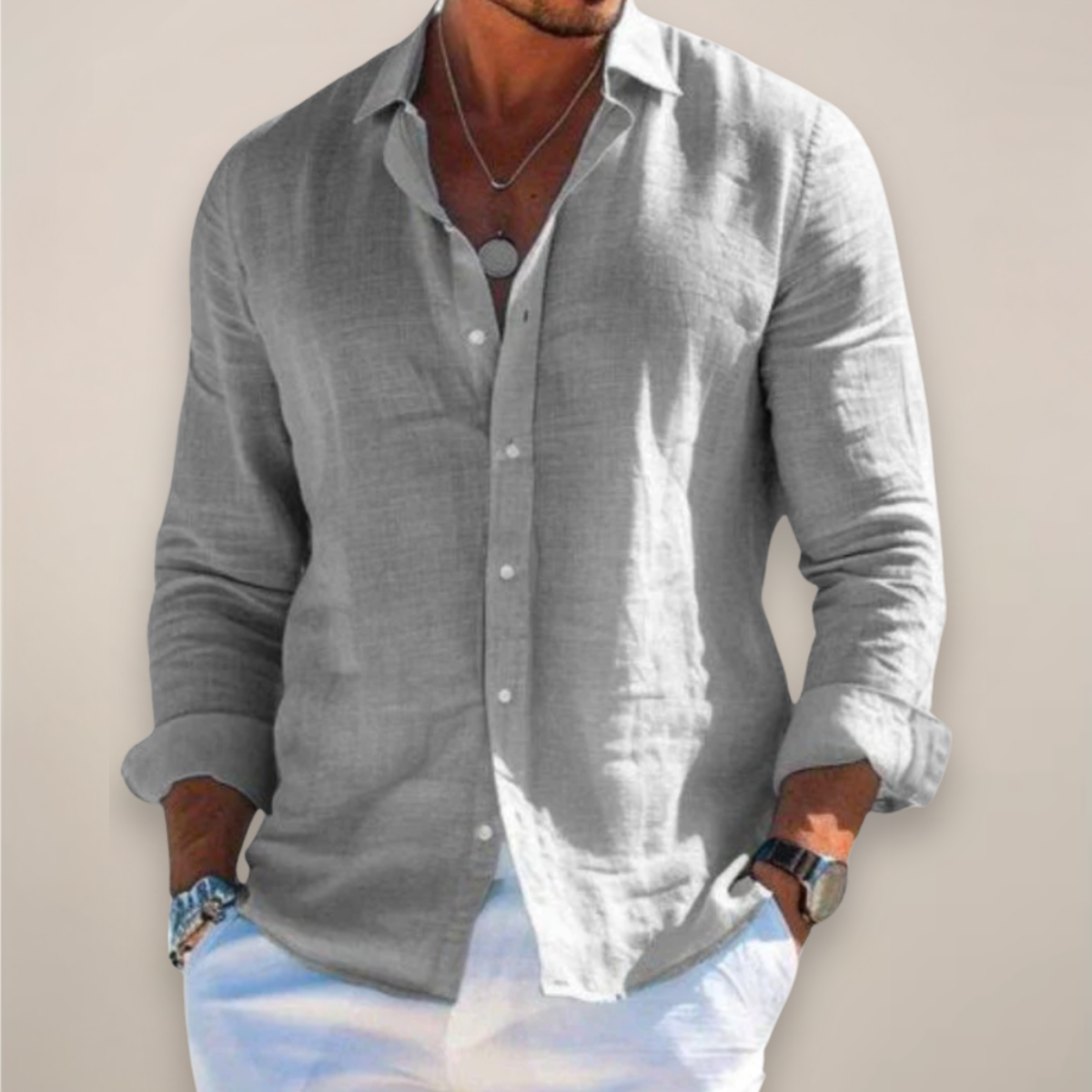 Nathan – Chemise casual à manches longues homme