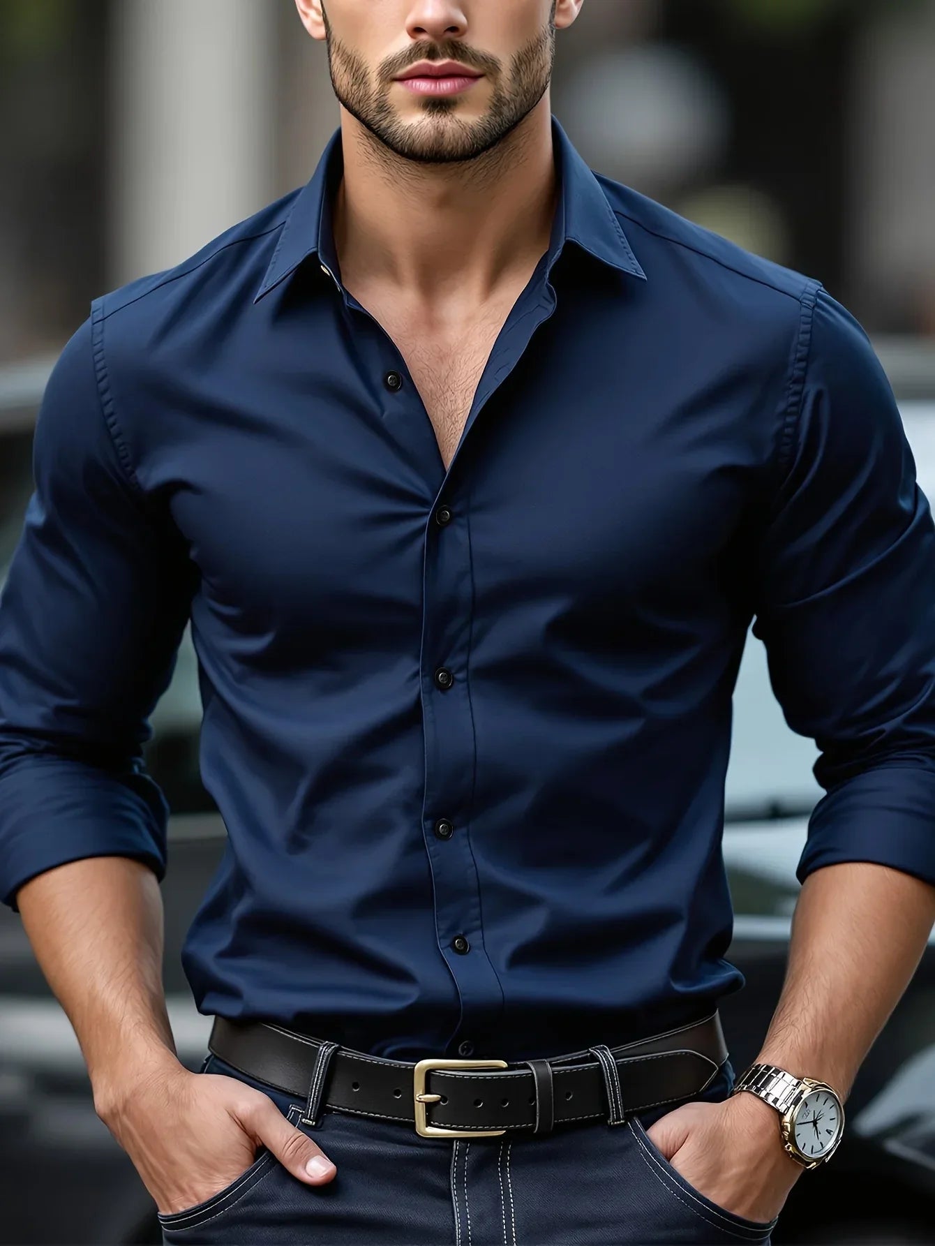 Lucas – Chemise slim fit à boutons homme