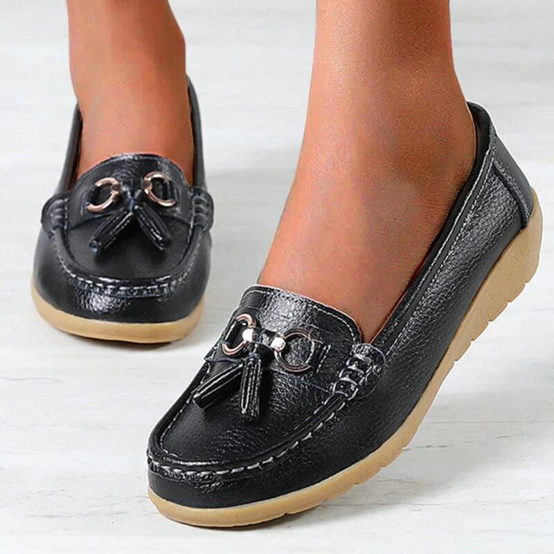 Mocassins femme en cuir souple et respirant 1