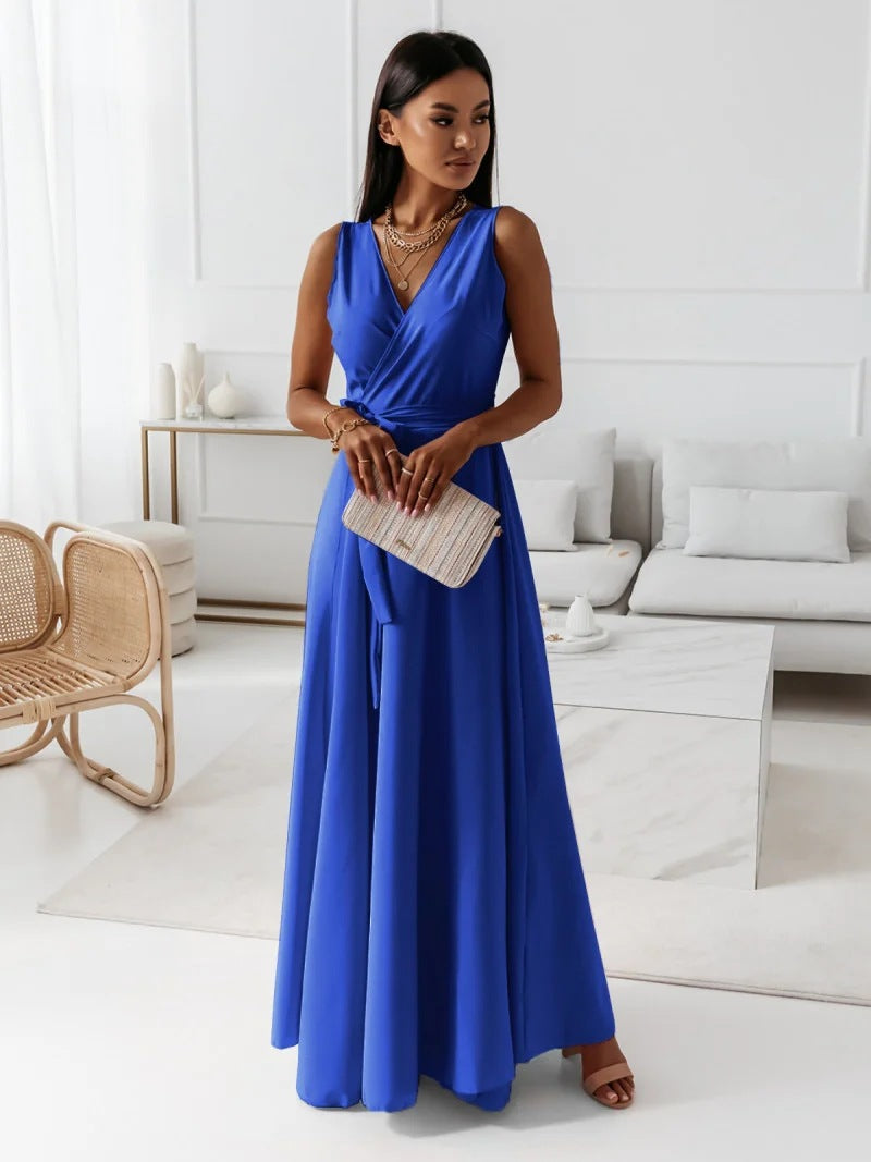 Isabeau – Robe maxi à col en V femme