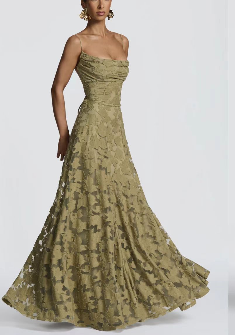 Marguerite – Robe maxi d'été à appliqués en dentelle fleurie femme