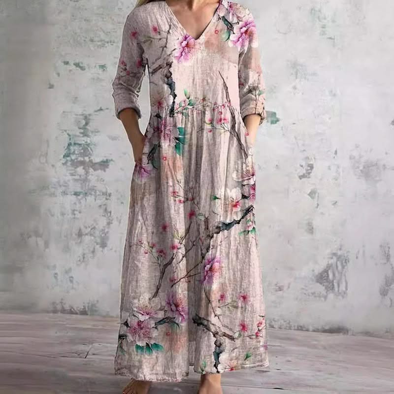 Émilie – Robe midi d'été fleurie femme