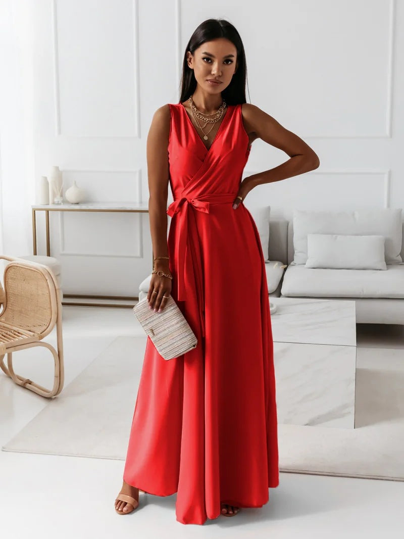 Isabeau – Robe maxi à col en V femme