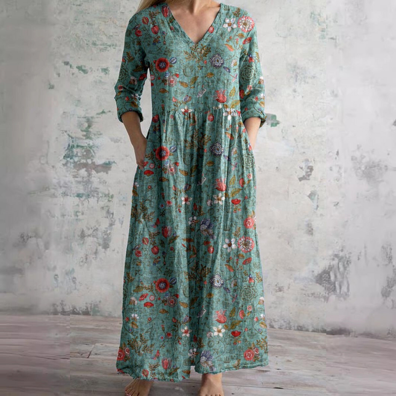 Émilie – Robe midi d'été fleurie femme