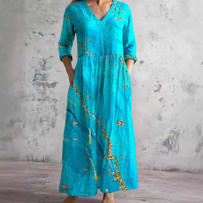 Émilie – Robe midi d'été fleurie femme