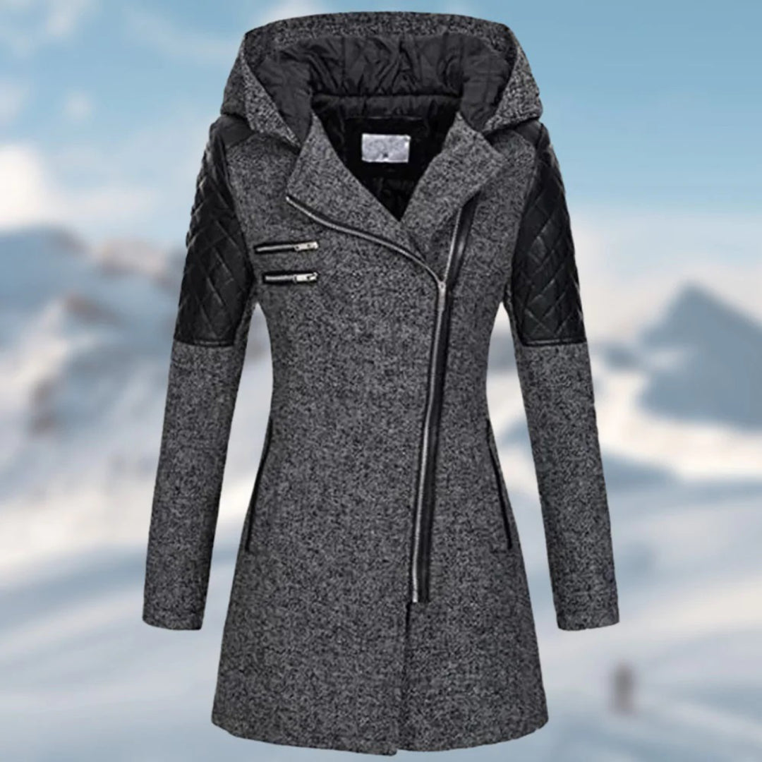 Élise – Manteau femme hiver long à capuche