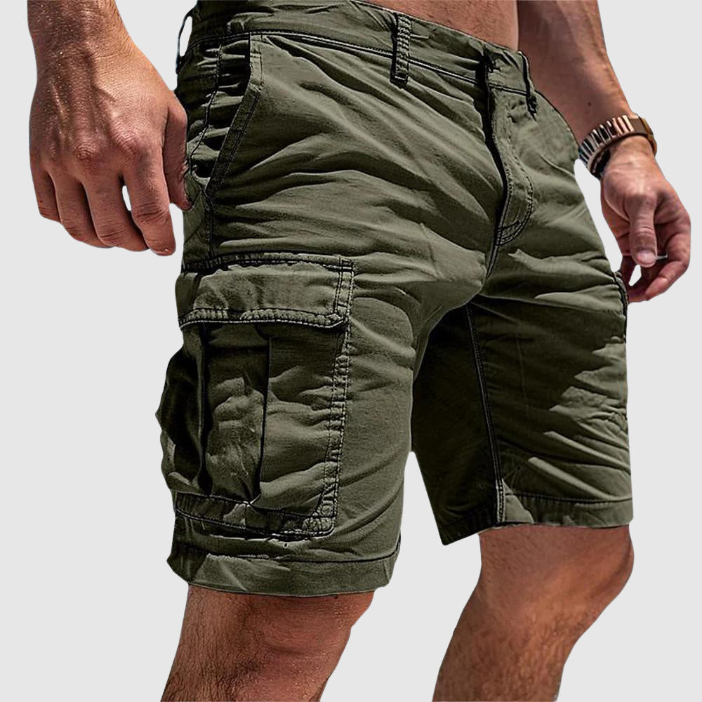 Short cargo homme en coton longueur genou à poche à rabat