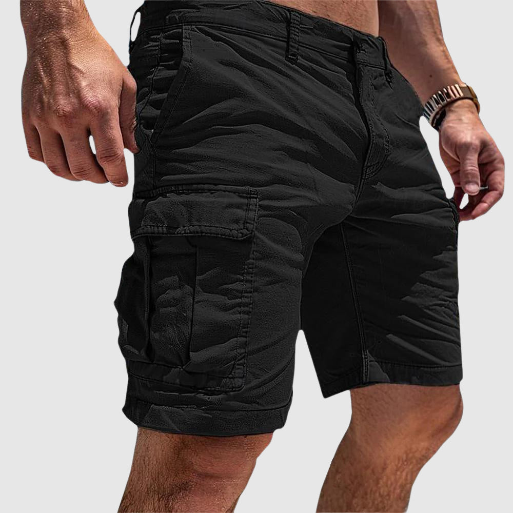 Short cargo homme en coton longueur genou à poche à rabat
