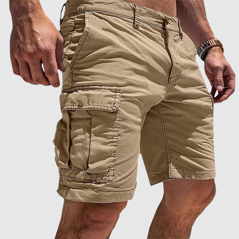 Short cargo homme en coton longueur genou à poche à rabat