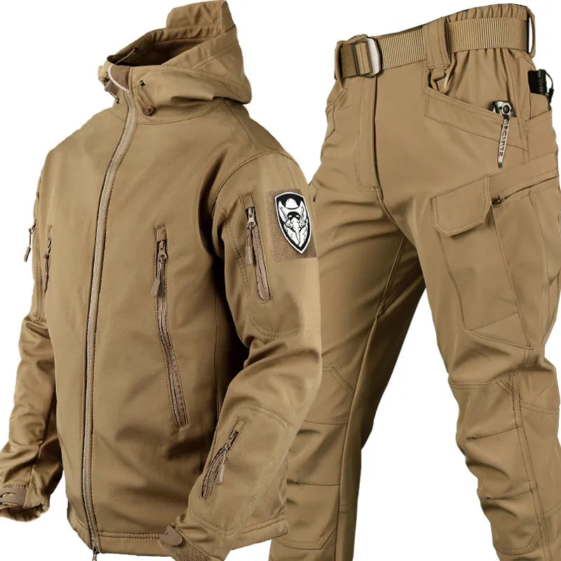 Mathieu – Ensemble tactique outdoor avec pantalon et veste à capuche homme