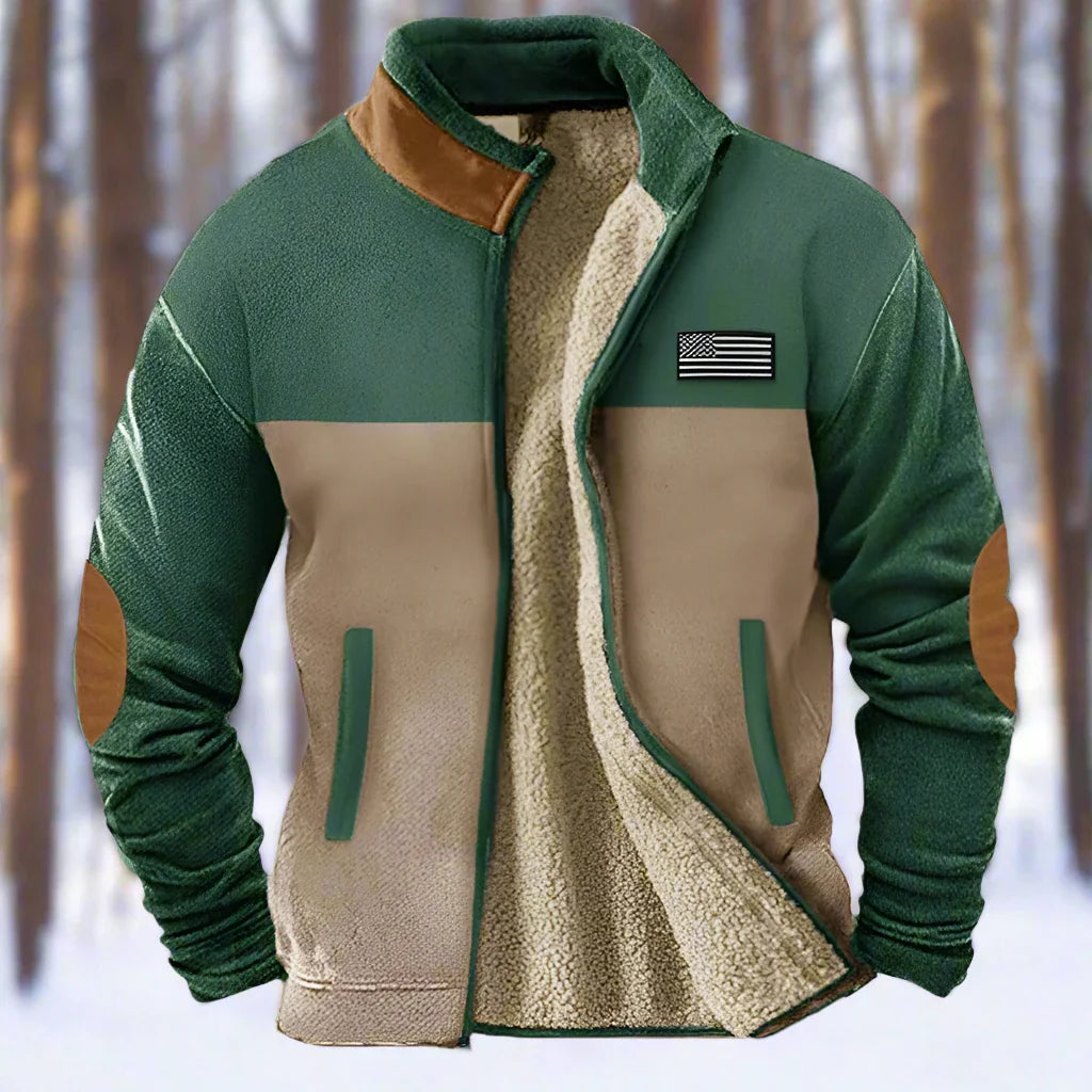 Julien – Veste chaude en polaire homme avec doublure en peau de mouton