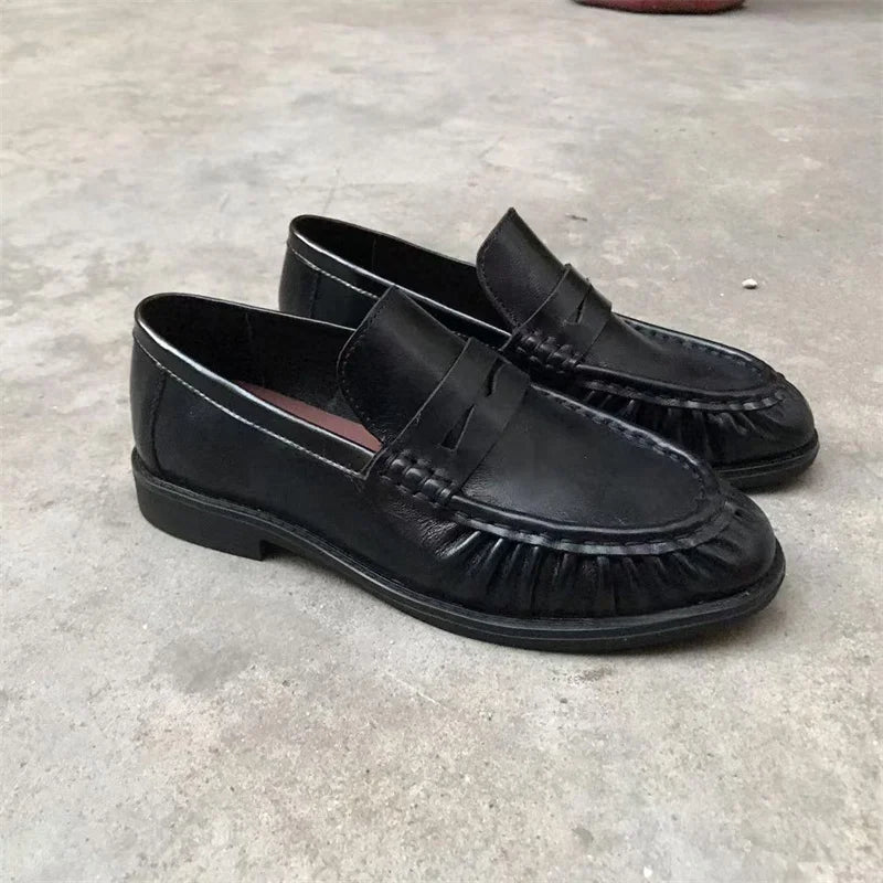 Mocassins femme à bride effet daim et bout plissé 6